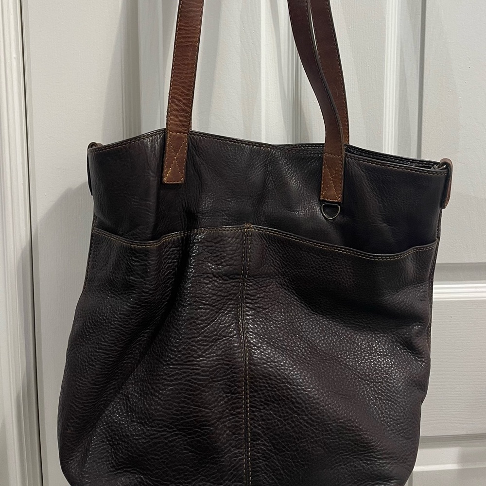 Elegant Brown Leather Tote Bag (Made in Canada!!)